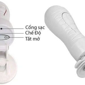 Âm đạo giả gắn tường CRAZY BULL rung nhiều chế độ pin sạc