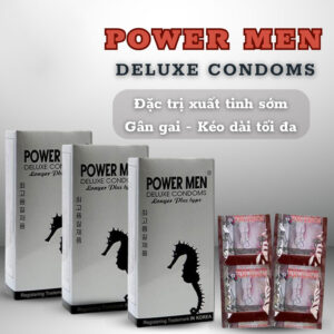 Bao cao su POWERMEN cá ngựa bạc gai kéo dài thời gian 12 bao