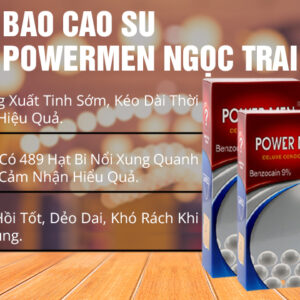 Bao cao su POWER MEN ngọc trai gân gai hộp 12 chiếc