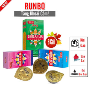 Bao cao su RUNBO gai râu bi hộp 6 chiếc 6 kiểu khác nhau
