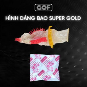 Bao cao su SUPER GOLD siêu gân gai bi đầu cực phê 12 chiếc