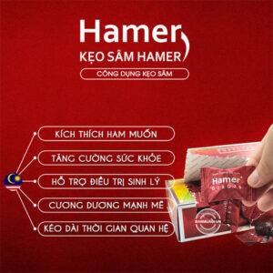 Kẹo sâm Hamer hàng Mỹ tăng cường sinh lý nam giới 5 viên