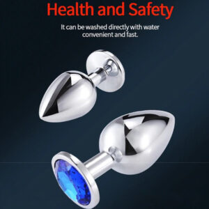 Phích cắm hậu môn inox đính đá đế tròn cao cấp