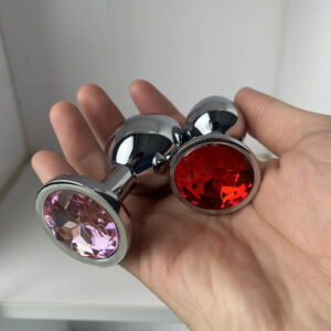 Phích cắm hậu môn inox đính đá đế tròn cao cấp